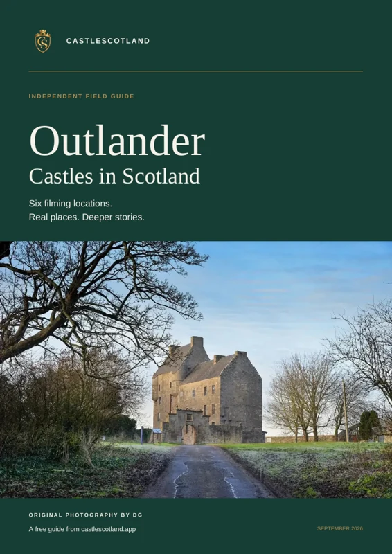Portada de la guía de Outlander con Midhope Castle